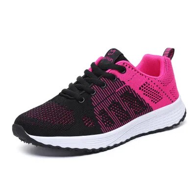 Tênis Esportivo Feminino Preto e Rosa