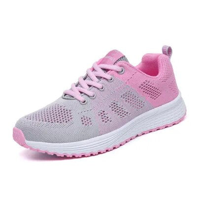 Tênis Feminino Esportivo Cinza e Rosa