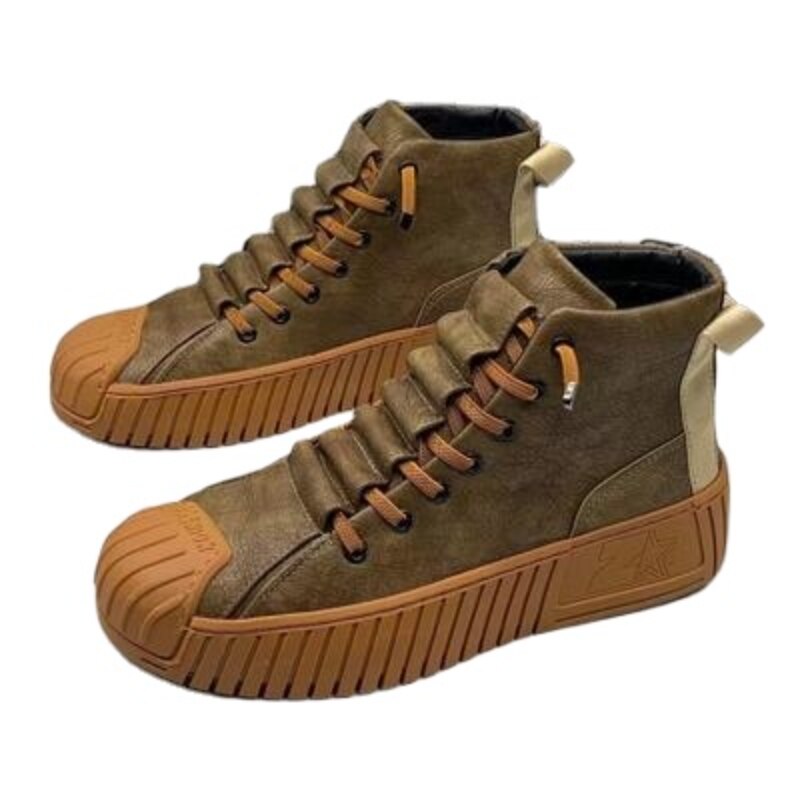 Bota Masculina de Couro Marrom